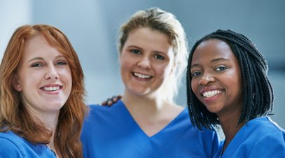 Group of nursing students smiling-alt-text