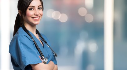 Female nurse smiling-alt-text
