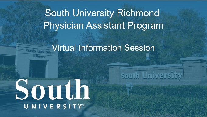 Richmond Physician Assistant Information Sessions intro slide
